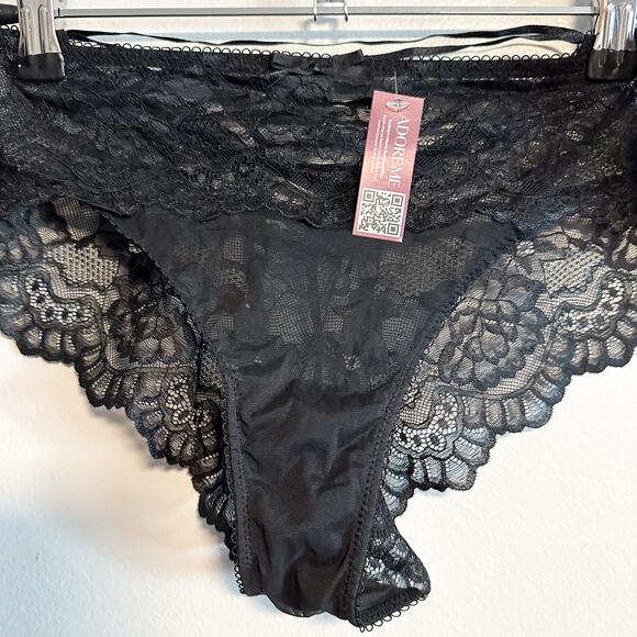 Adore Me Enny Black Lace Bikini Panty NWT Size 0X - Picture 4 of 9
